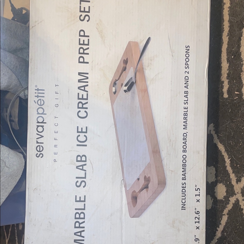 Servappetit Marble Slab Ice Cream Prep Set - Natural Wood